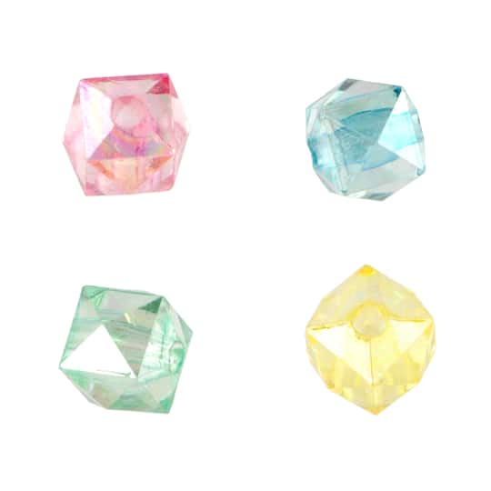 7.5mm AB Pastel Geometric Plastic Beads, 250ct. by Bead Landing™
